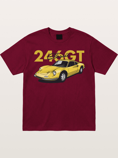 Ferrari 246 GT Classic Yellow Gildan T-shirt
