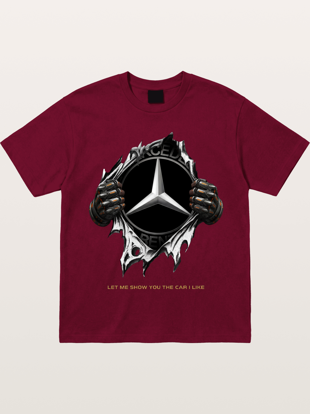 Mercedes Star Crest Tear Through Gildan T-shirt