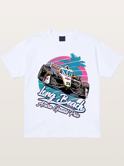 Retro Long Beach Race Graphic Gildan T-shirt