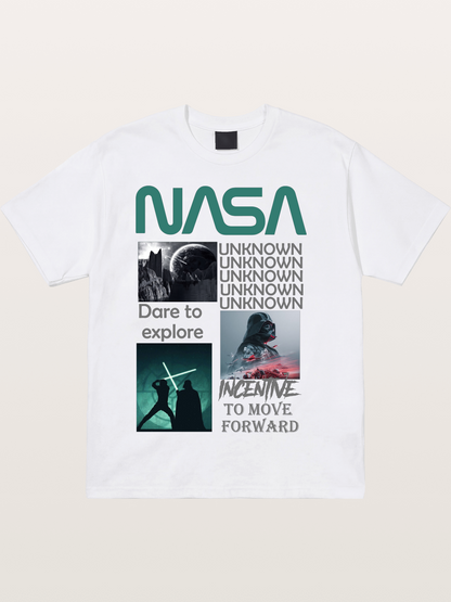 Space Sci-Fi NASA Star Wars Collage Cotton T-shirt