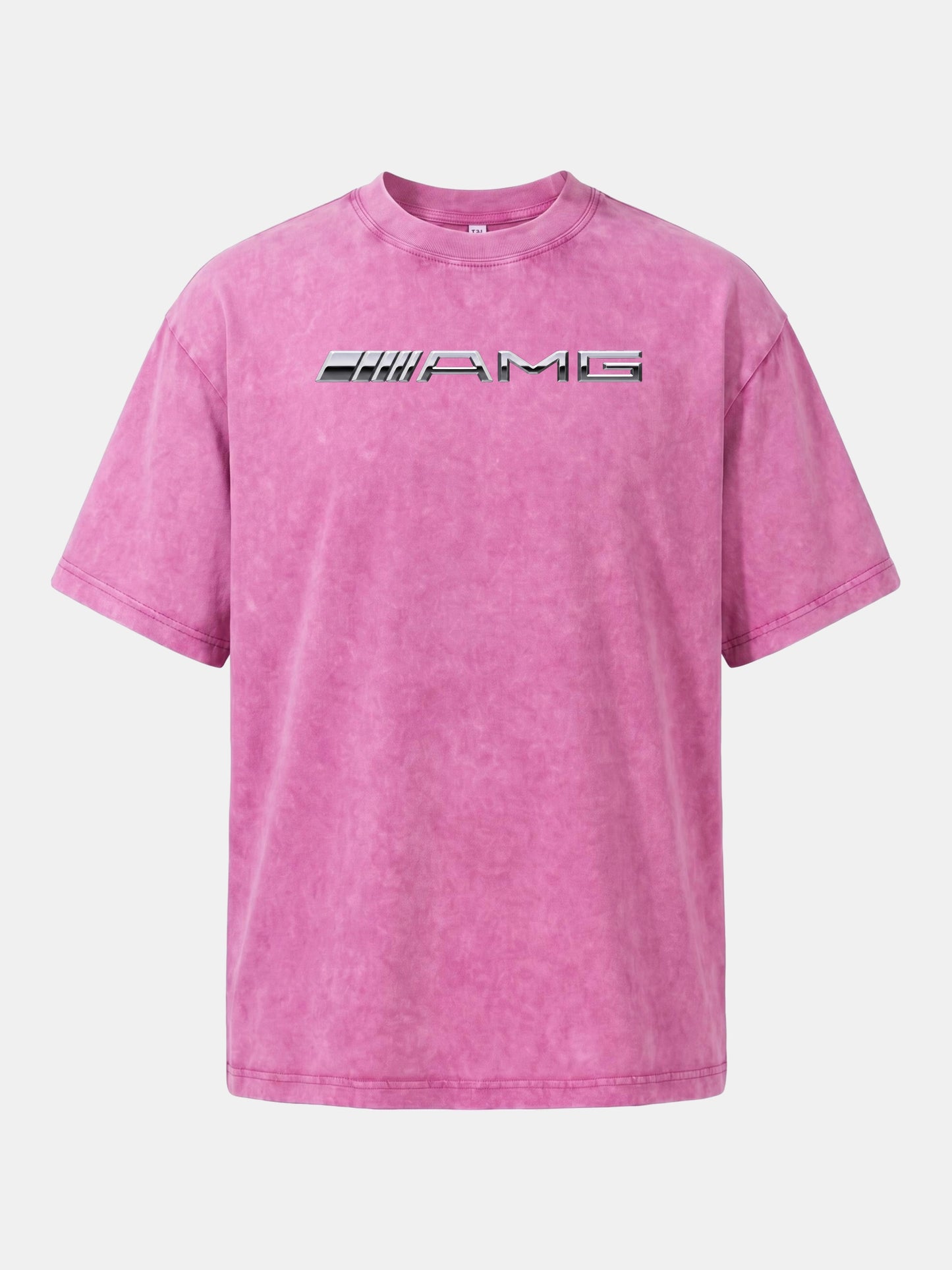 Metallic Finish AMG Three Strip Emblem Washed T-shirt