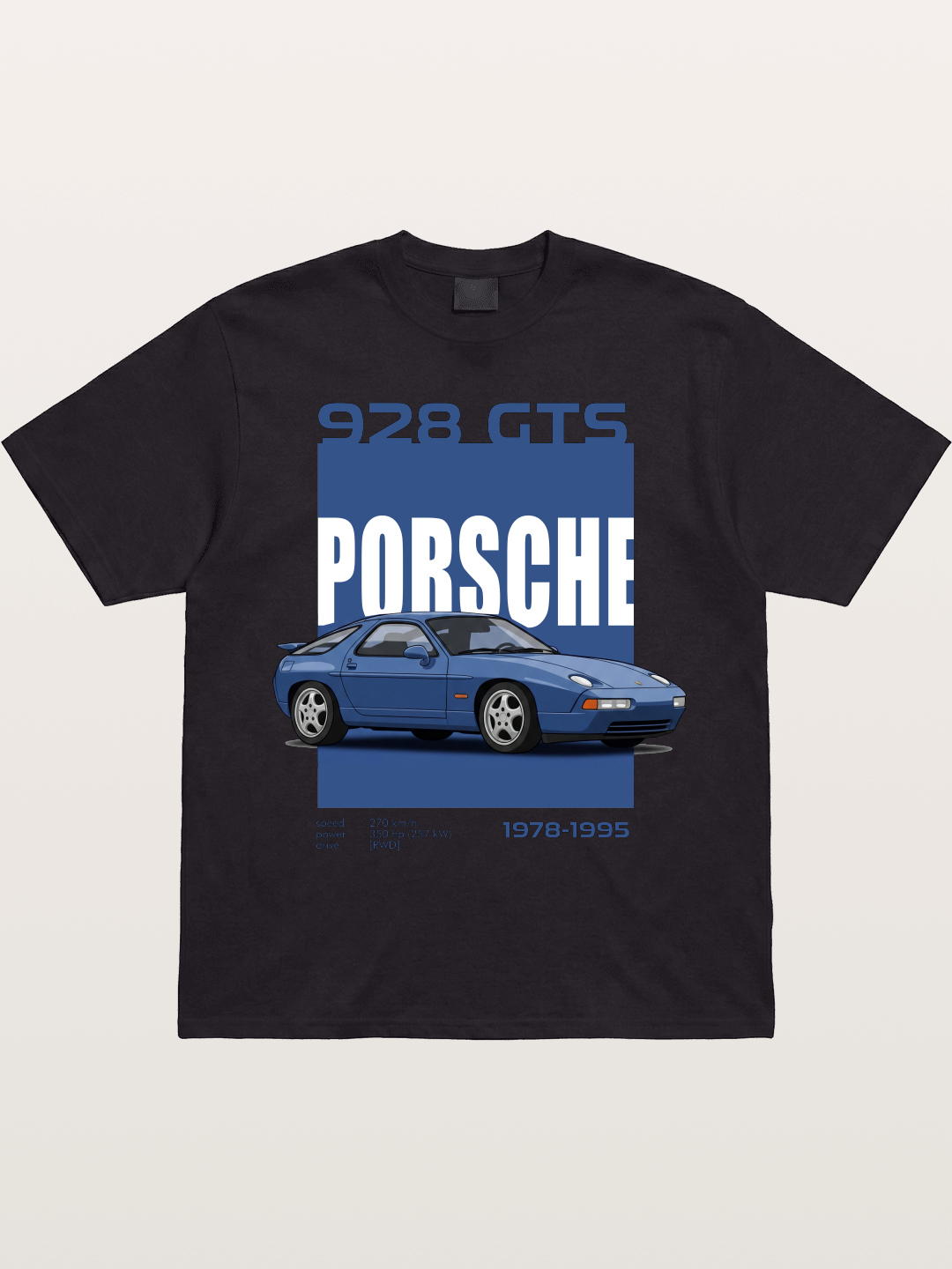 Porsche 928 GTS Blue Classic Gildan T-shirt