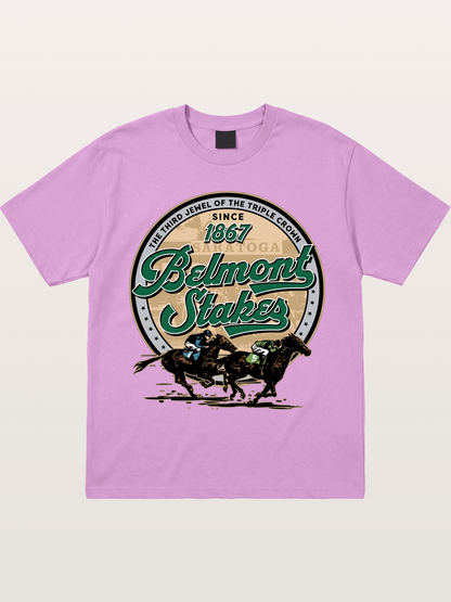 Belmont Stakes Two Horses Racing Gildan T-shirt