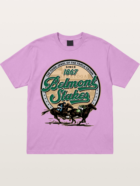 Belmont Stakes Two Horses Racing Gildan T-shirt