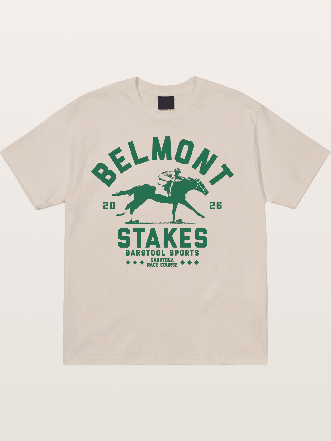 Belmont Stakes Horse Rider Silhouette Cotton T-shirt