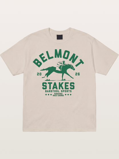 Belmont Stakes Horse Rider Silhouette Cotton T-shirt