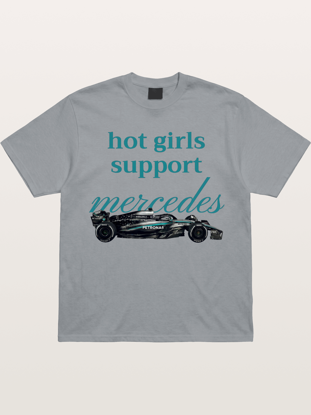 Mercedes F1 Racing Text Print Gildan T-shirt