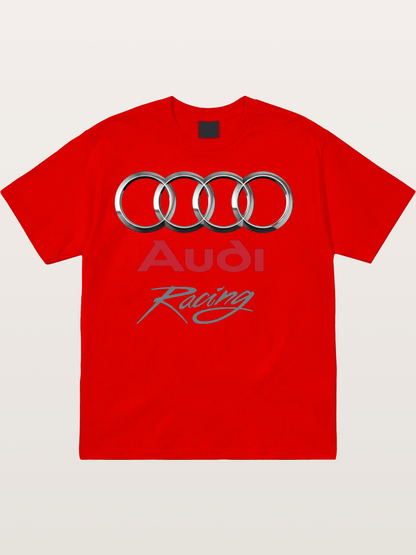Audi Racing Four Rings Logo Cotton T-shirt