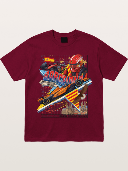 Barcelona GP Spanish Landmark Collage Gildan T-shirt