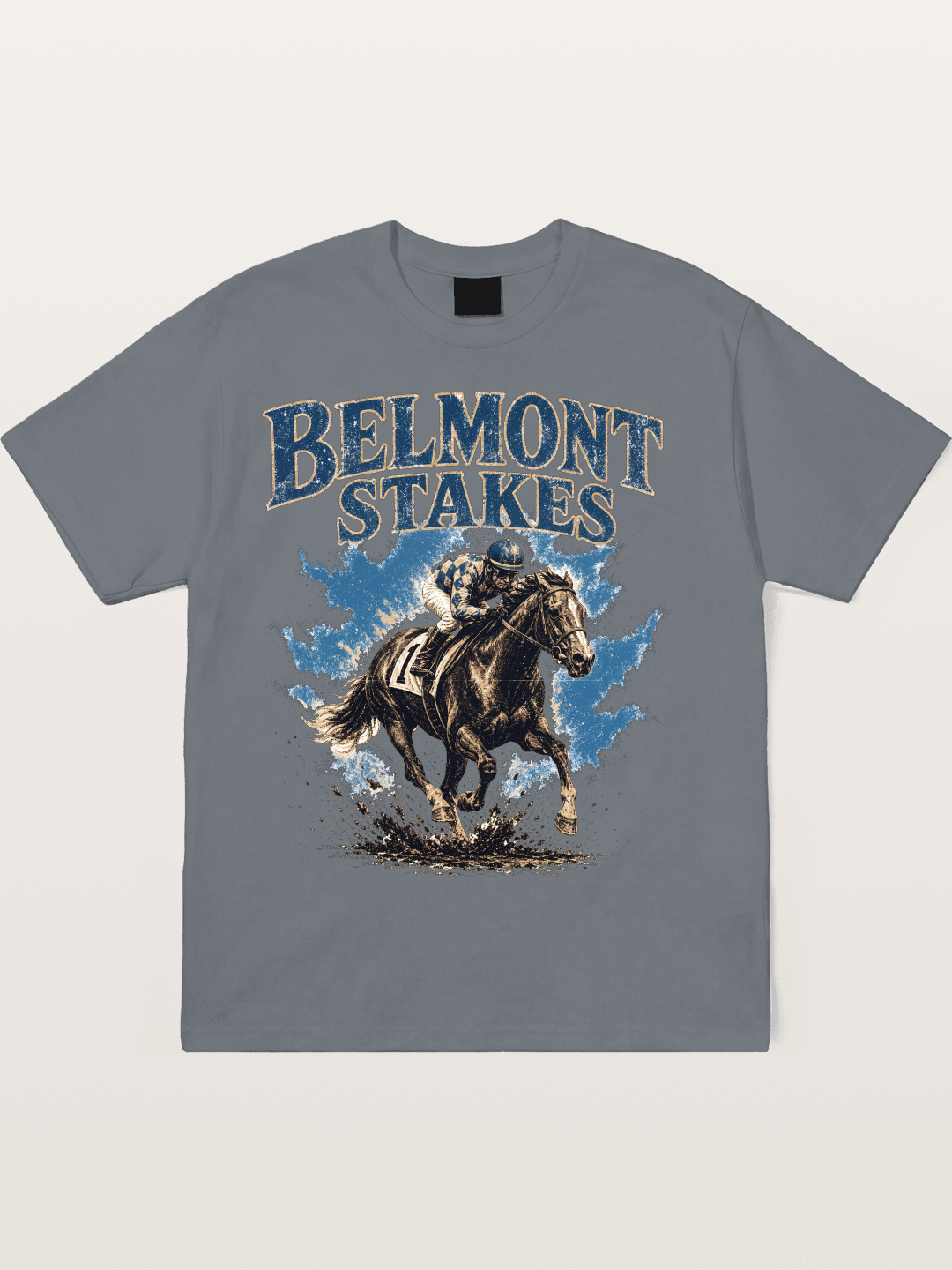 Belmont Stakes Mud Splash Poster Cotton T-shirt.