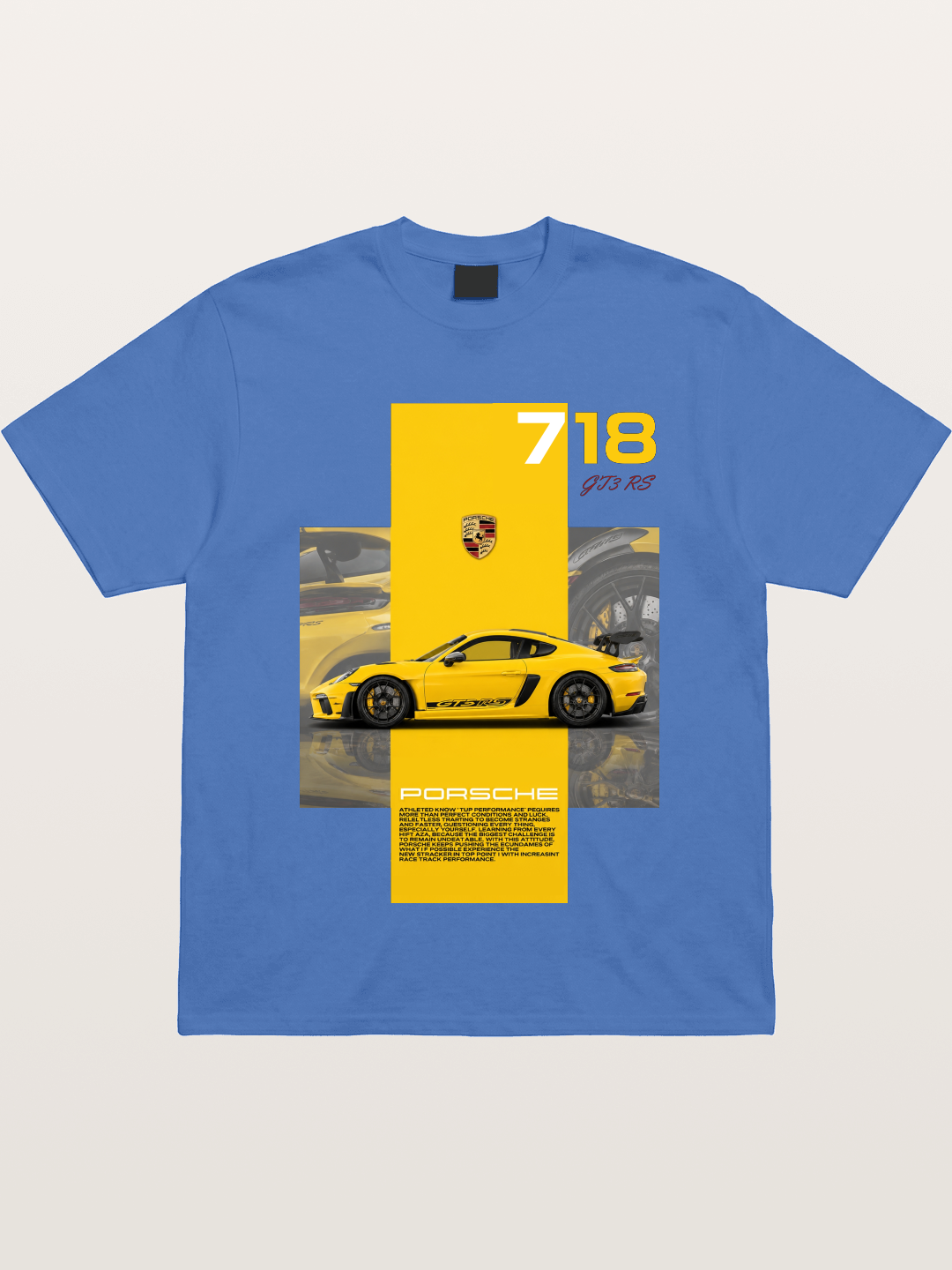 Porsche 718 GT4 RS Yellow Sports Car Gildan T-shirt