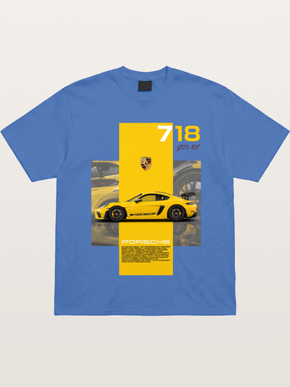 Porsche 718 GT4 RS Yellow Sports Car Gildan T-shirt
