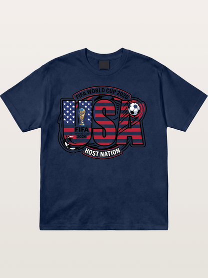 USA 2026 World Cup Typography Cotton T-shirt