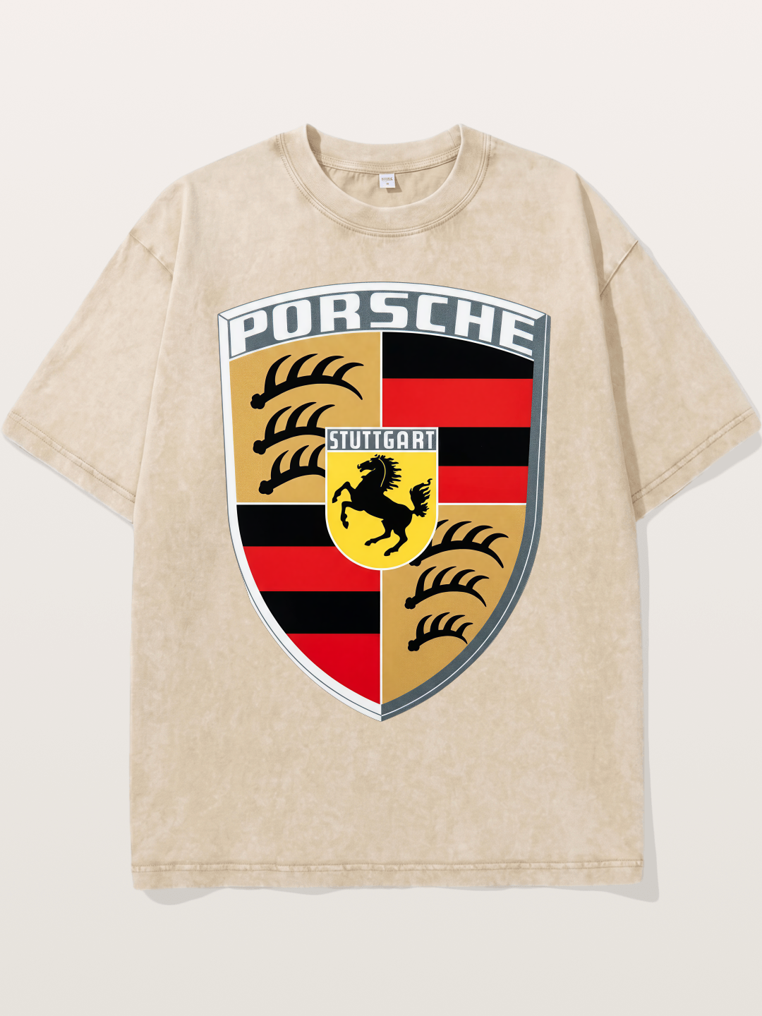 Porsche Crest Shield Design Washed T-shirt