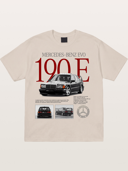 Mercedes-Benz 190E Retro Profile Cotton T-shirt