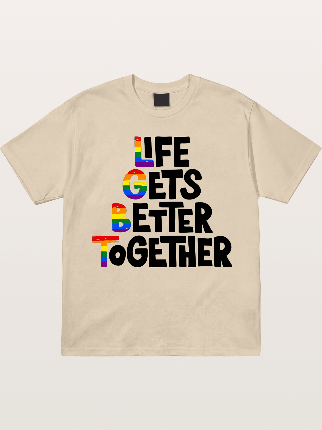 Together Pride Rainbow Quote Art Gildan T-shirt