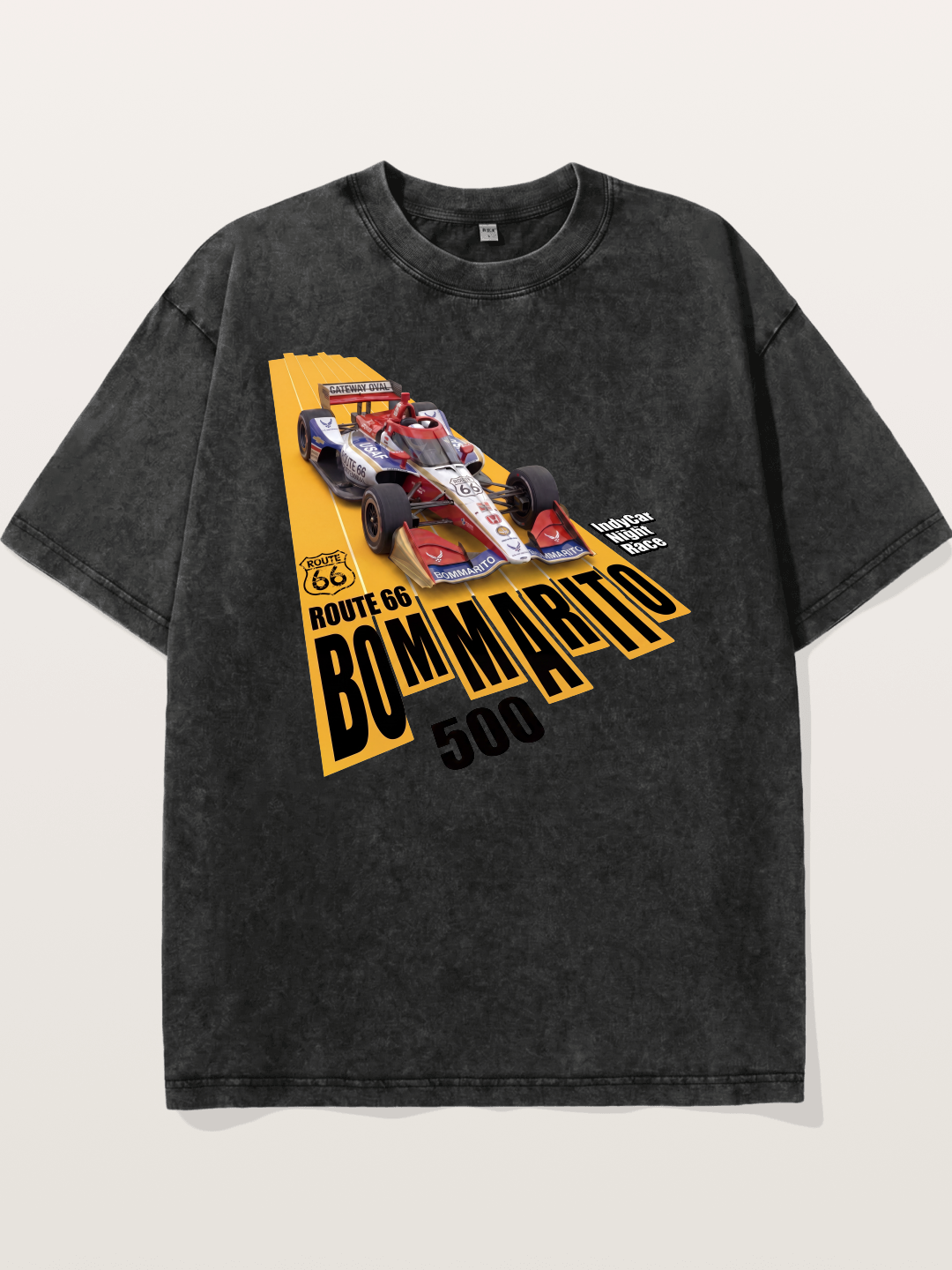 USAF Route66 Race Poster Washed T-shirt
