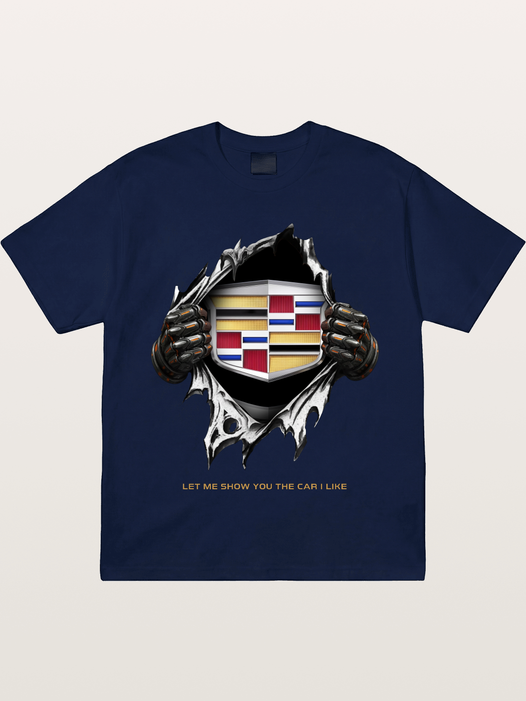 Cadillac Crest Tear Through Effect Gildan T-shirt