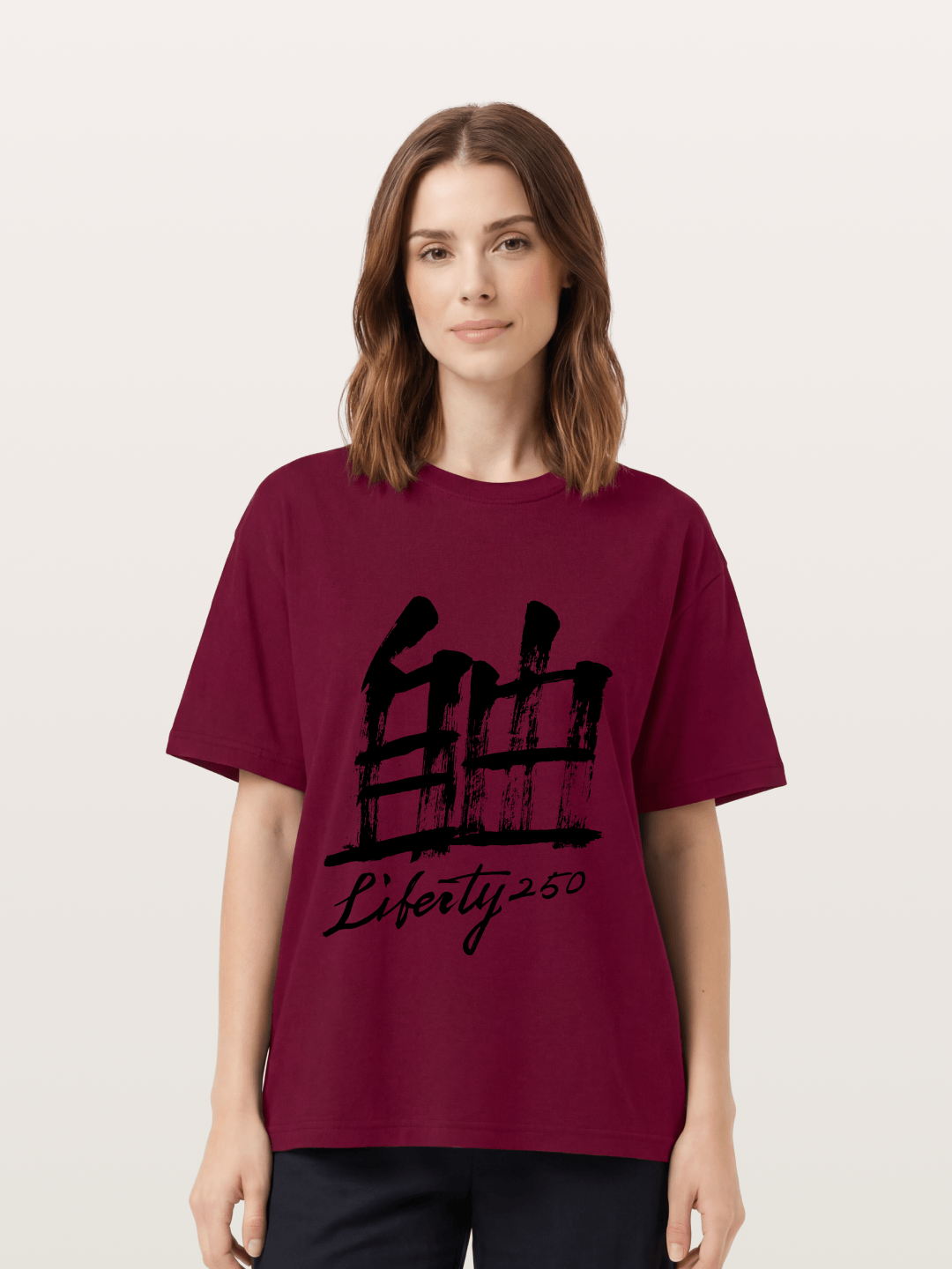Liberty 250 Calligraphy Print-black Gildan T-shirt