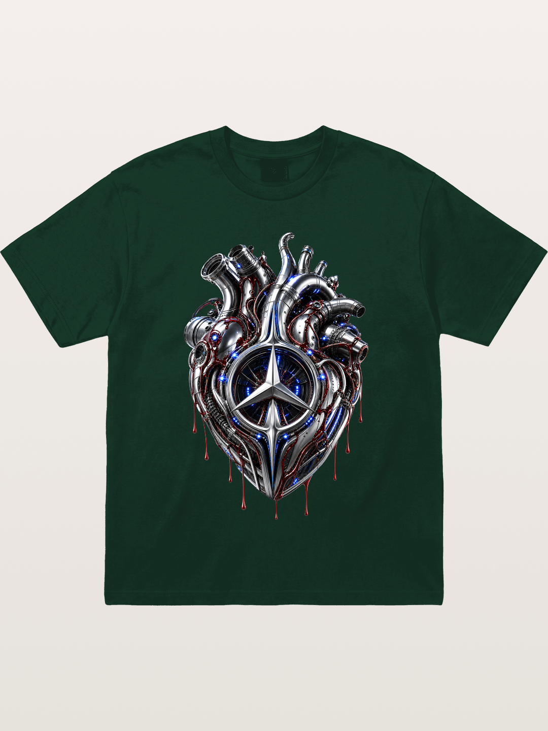 Mercedes Cyborg Heart Print Gildan T-shirt