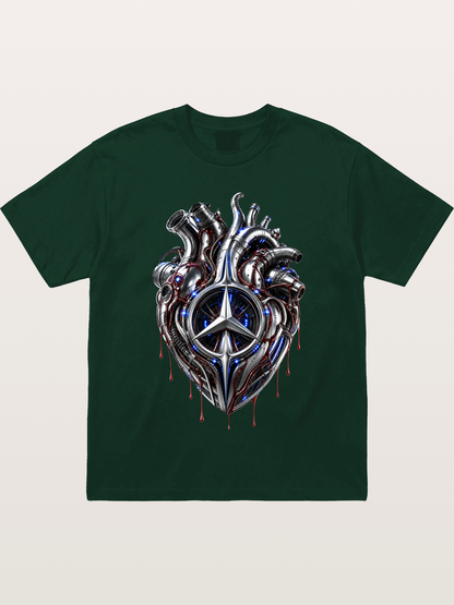 Mercedes Cyborg Heart Print Gildan T-shirt