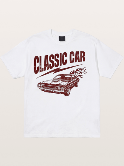 Classic Car Run Cotton T-shirt