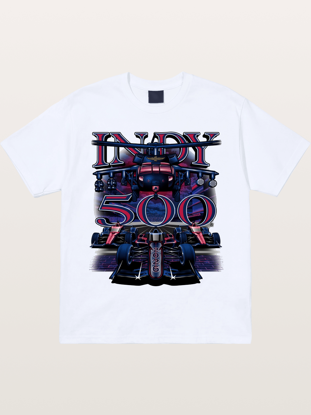 Indy 500 2026 Race Car Neon Art Gildan T-shirt