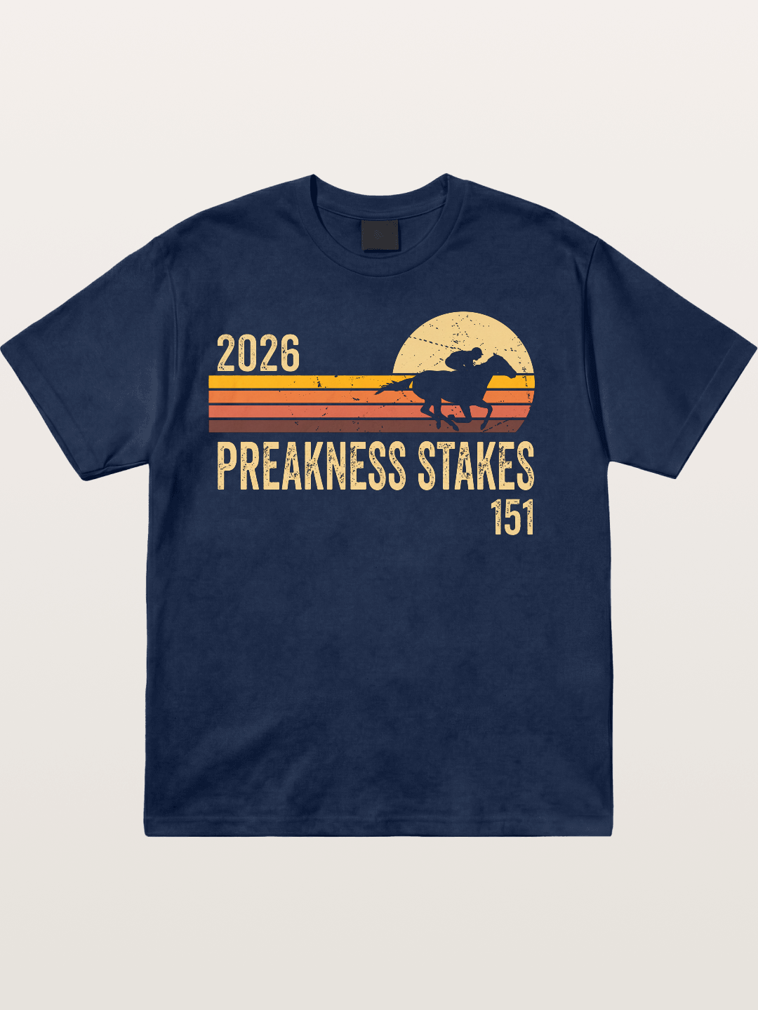 Retro Sunset Preakness Stakes 2026 Cotton T-shirt