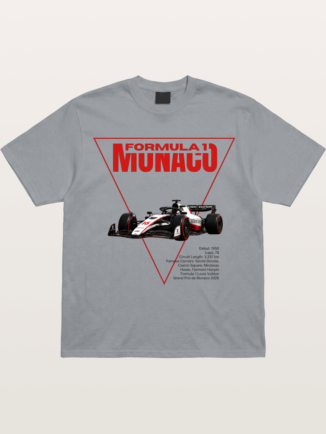Red Triangle F1 Monaco Artwork Gildan T-shirt