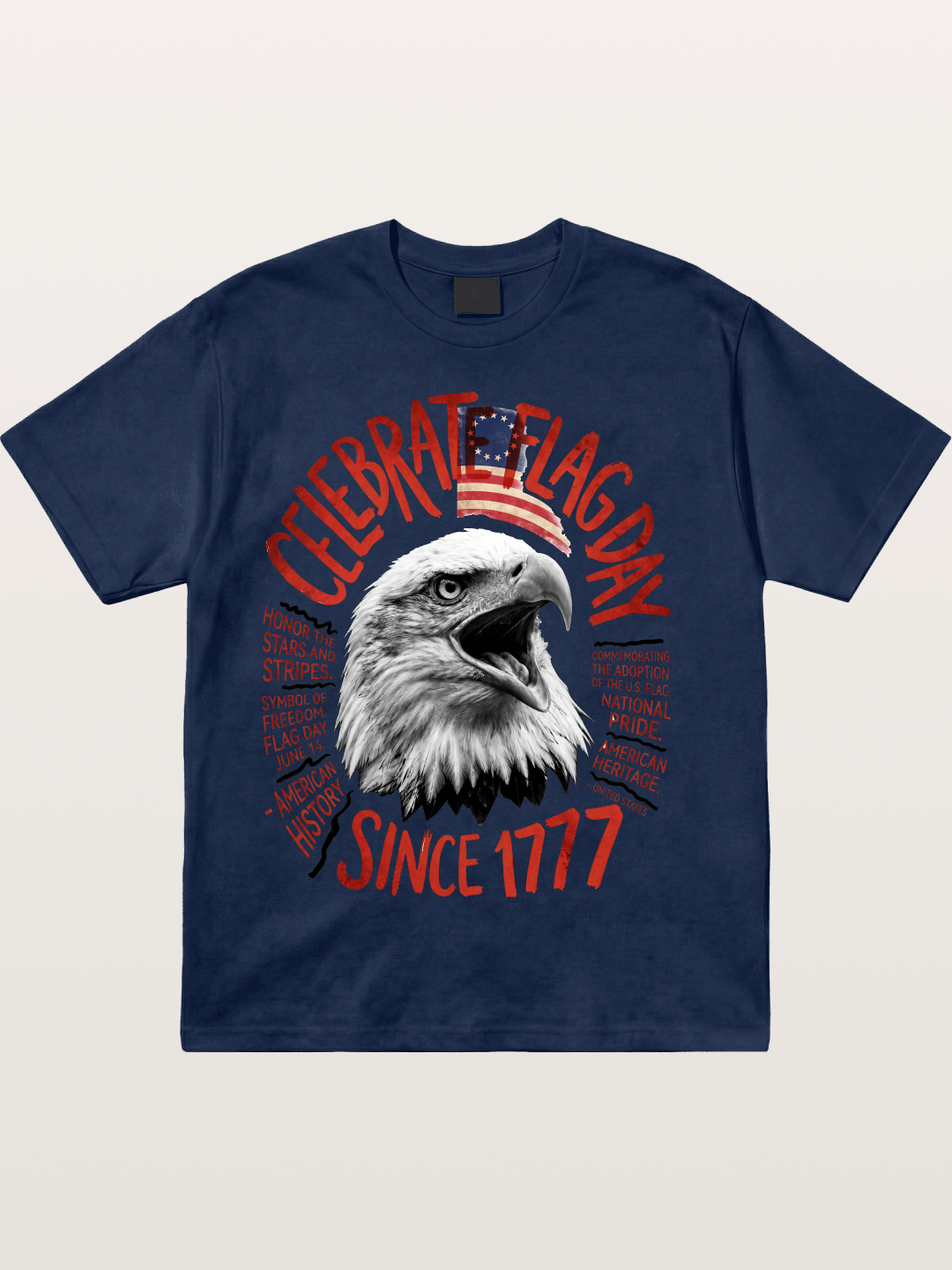 Eagle Celebrate Flag Day 1777 Cotton T-shirt
