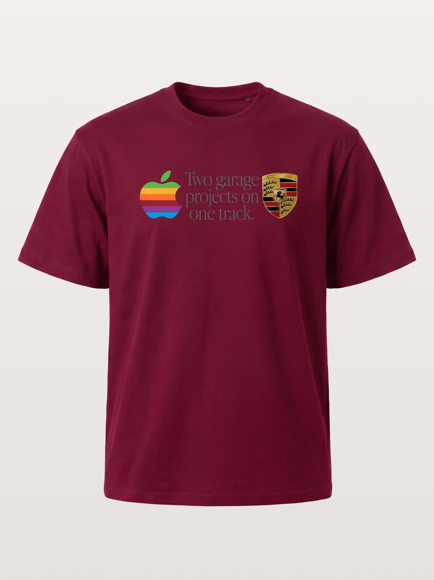 Rainbow Apple Porsche Garage Phrase Gildan T-shirt