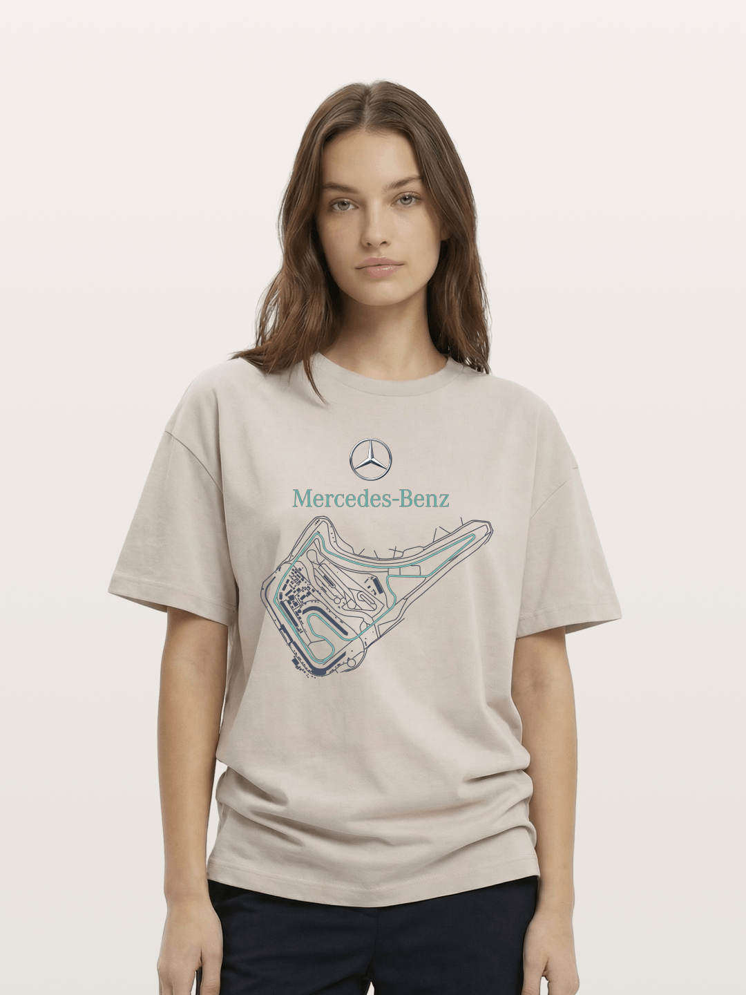 Mercedes Benz Circuit Track Graphic Cotton T-shirt