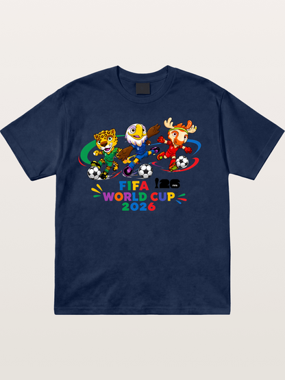 2026 World Cup Mascots Art Cotton T-shirt
