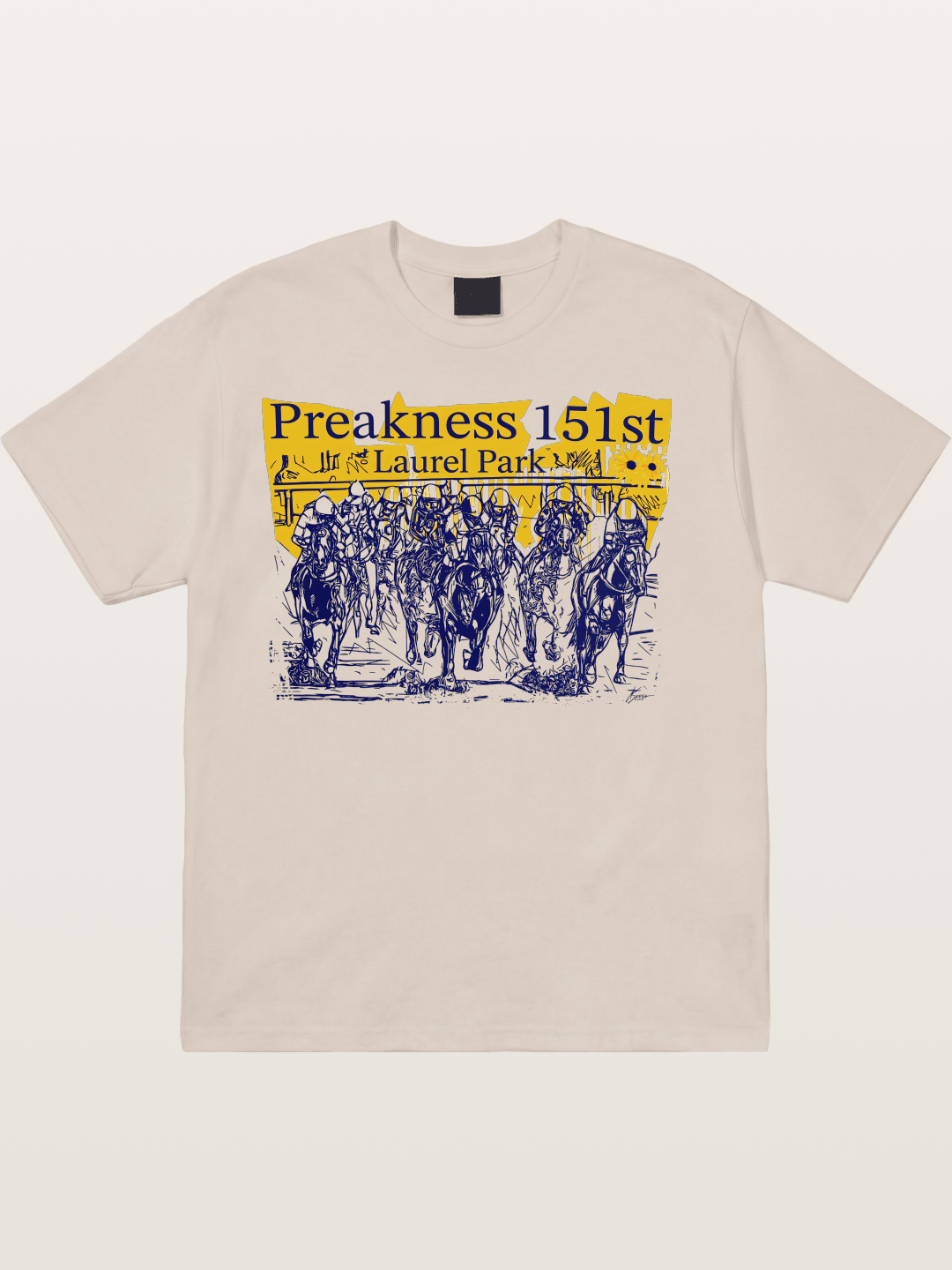 Preakness 151 Sketch Racing Art Cotton T-shirt