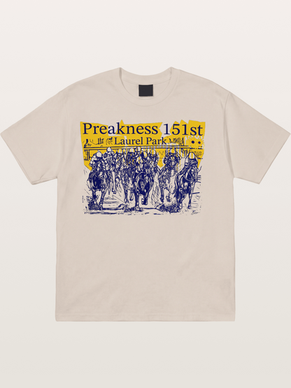 Preakness 151 Sketch Racing Art Cotton T-shirt