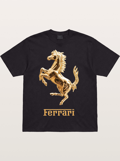 Ferrari Golden Prancing Horse Cotton T-shirt