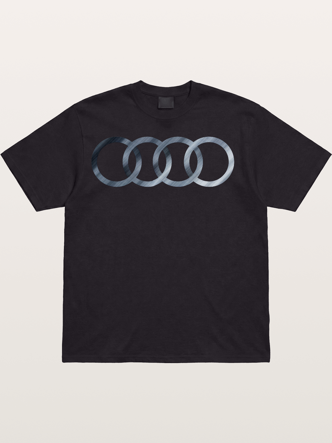 Audi Four Rings Brushed Metal Logo Cotton T-shirt