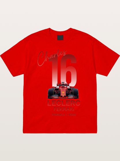 Charles Leclerc Ferrari 16 Art Cotton T-shirt