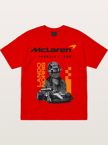 Lando Norris McLaren Portrait Cotton T-shirt