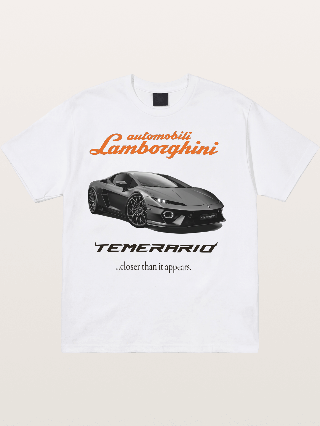 Lamborghini Temerario Grey Sports Car Cotton T-shirt