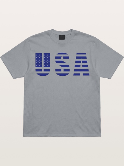Blue Tone USA American Flag Gildan T-shirt
