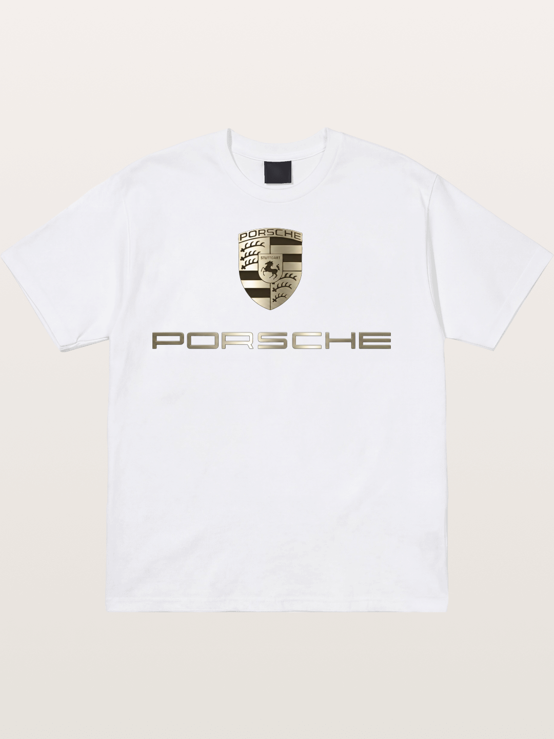 Metallic Porsche Shield Logo Cotton T-shirt