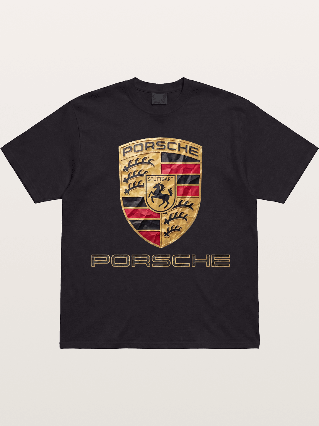 Porsche Crumpled Paper Logo Gildan T-shirt