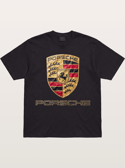 Porsche Crumpled Paper Logo Gildan T-shirt