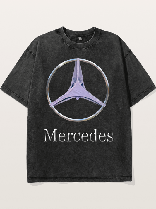 Mercedes Logo Thong Print Washed T-shirt