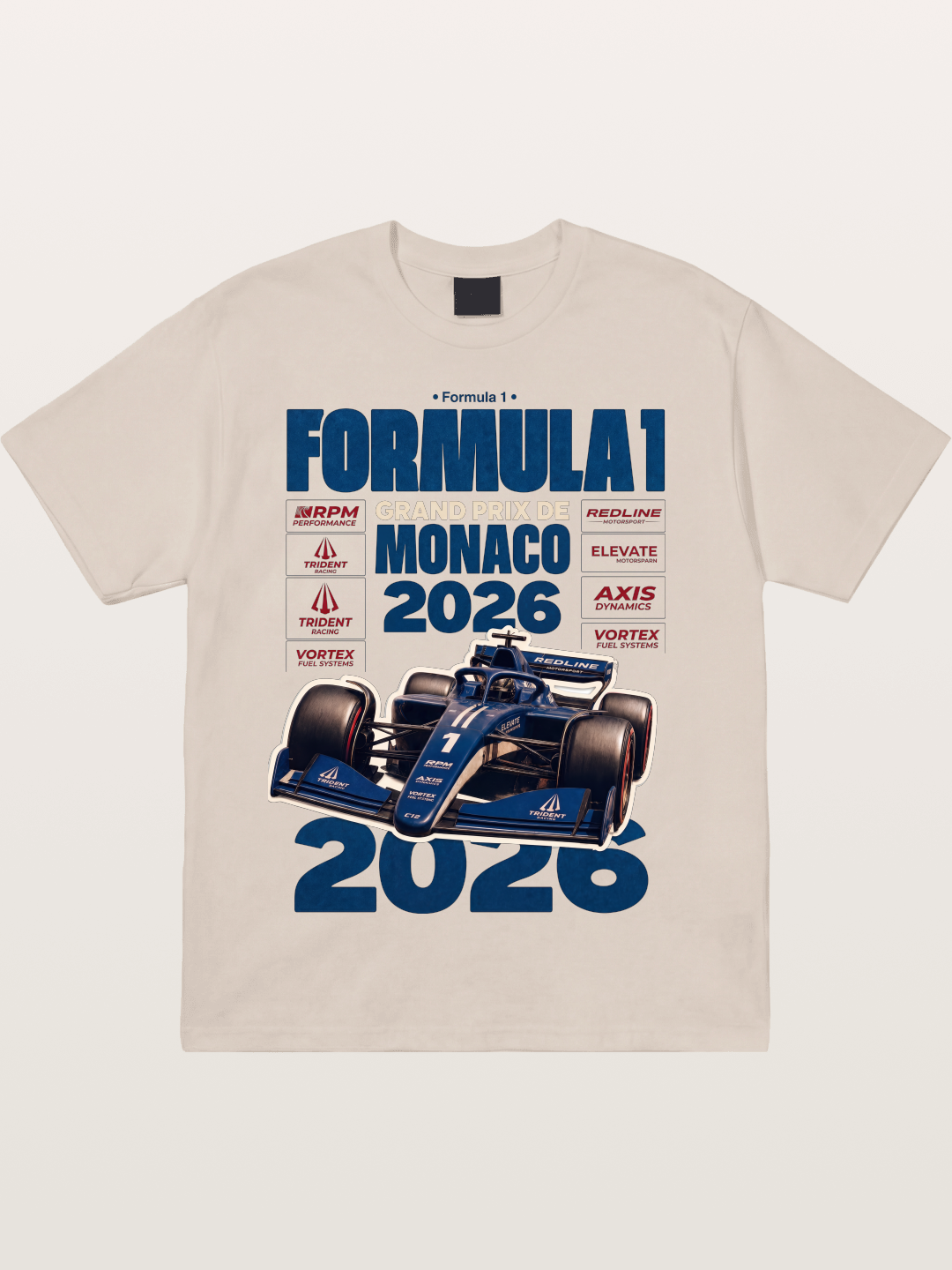 Deep Blue Monaco F1 2026 Card Cotton T-shirt