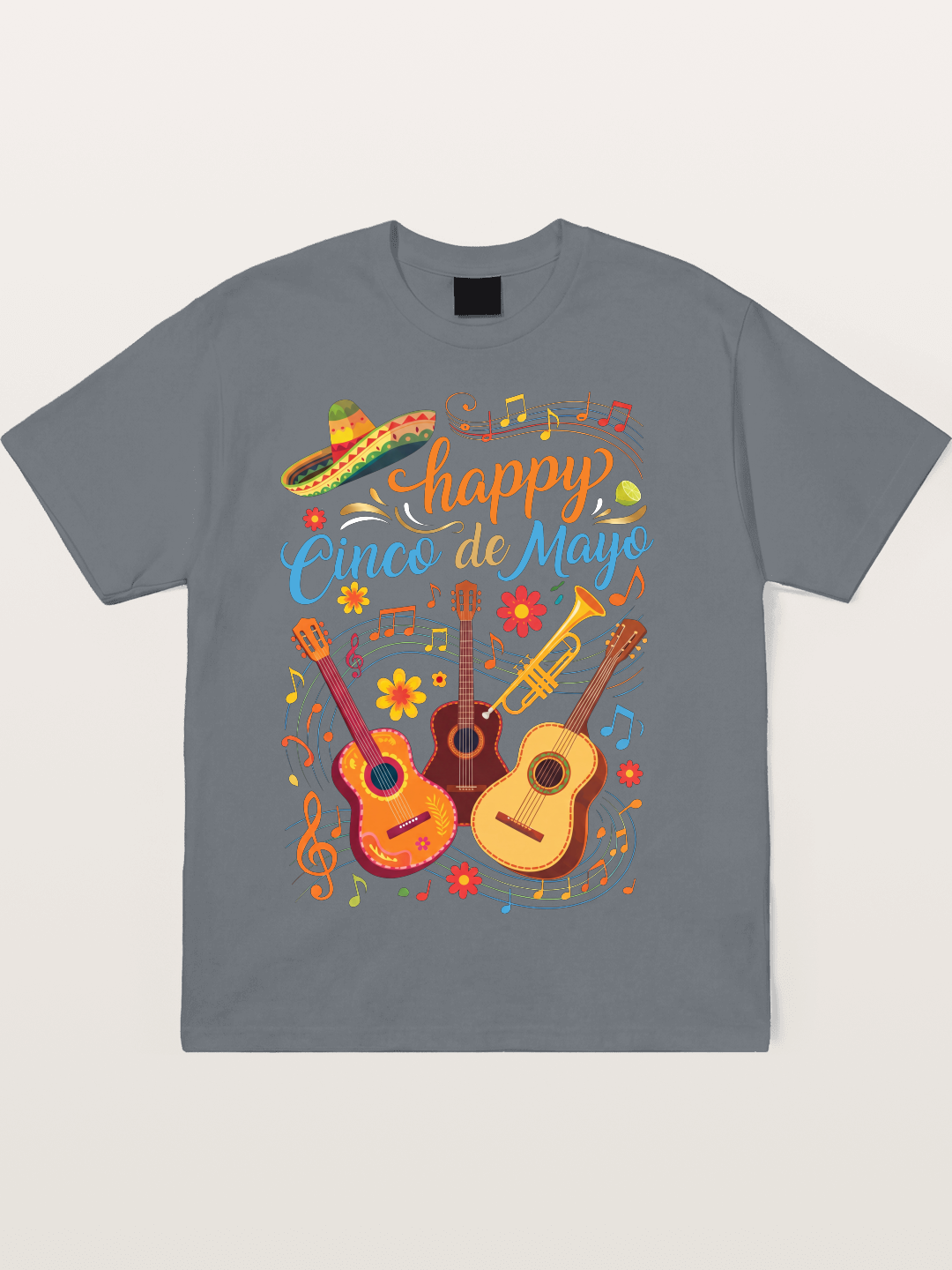 Mexican Guitar Trumpet Notes Cotton T-shirt