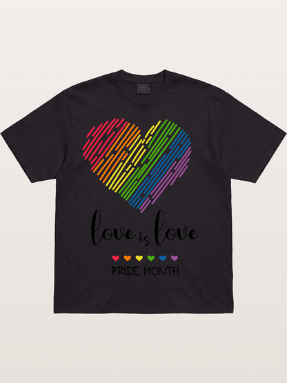 Pride Month Rainbow Heart Cotton T-shirt