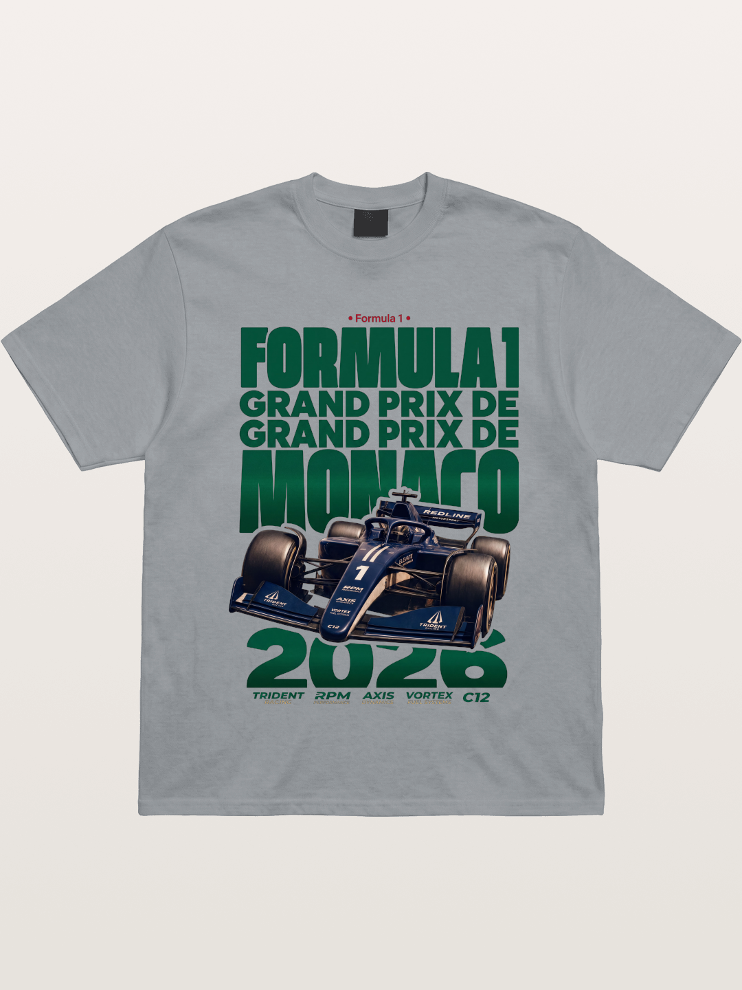Navy Monaco F1 Grand Prix Art Gildan T-shirt