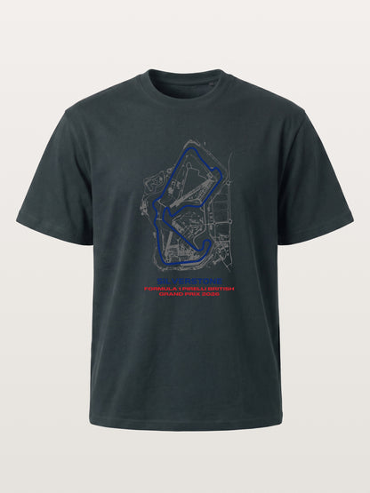Silverstone Circuit Blueprint Layout Gildan T-shirt